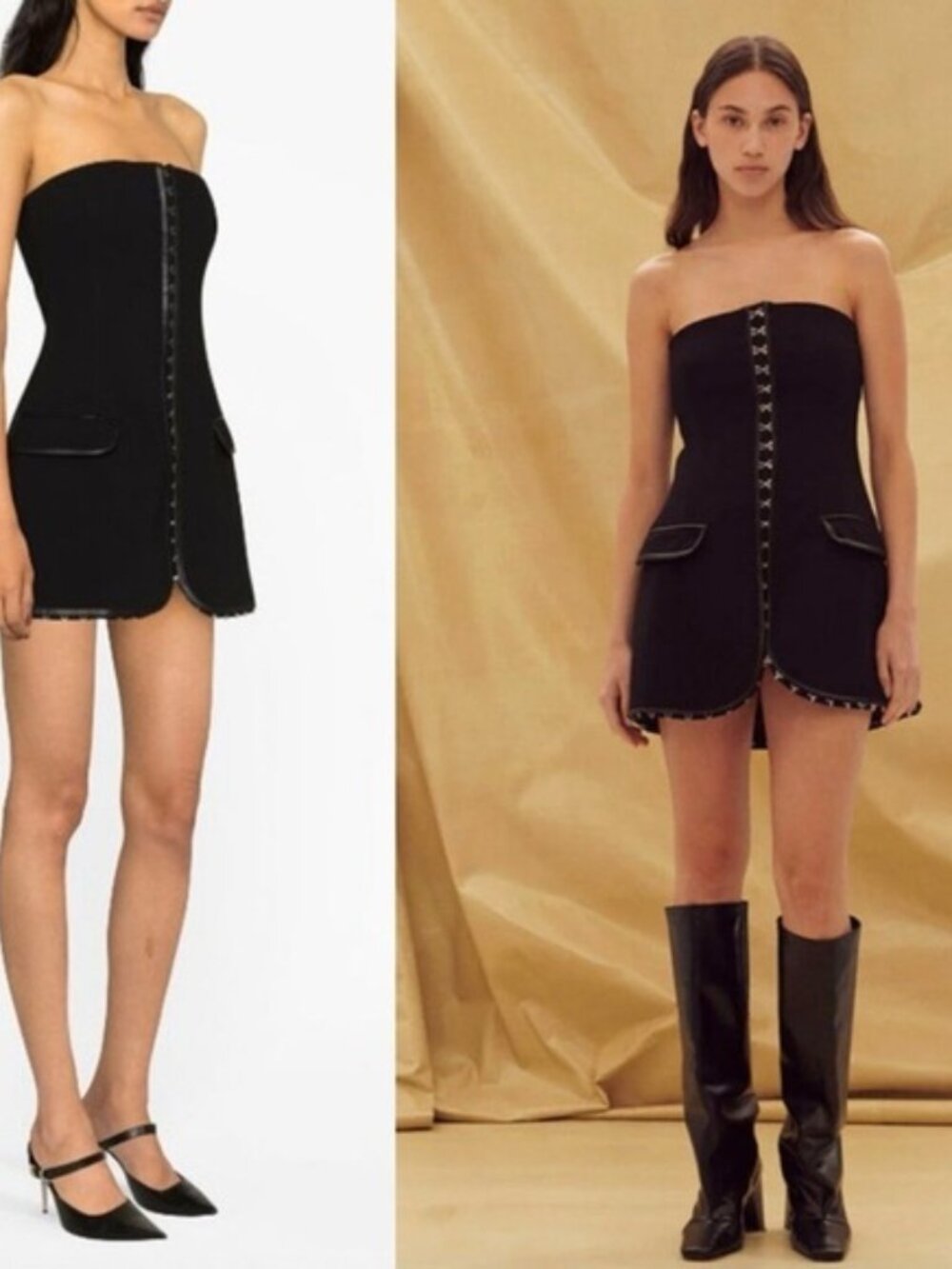Paris Georgia- Shana Mini Dress Black Strapless Size Medium LDB Designer
